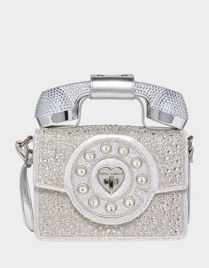 Betsey Johnson KITSCH MILLION STARS PHONE BAG SILVER