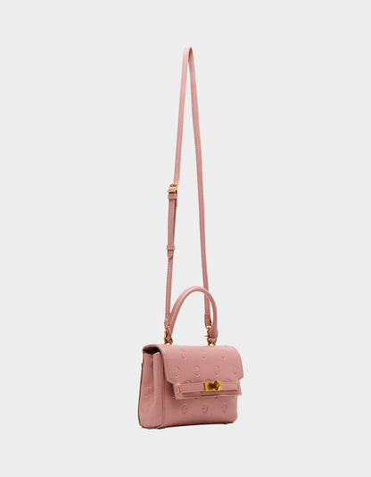Betsey Johnson SKULLICIOUS TOP HANDLE BLUSH Women's Blush Pink Skull Top Handle Handbag with Crossbody Strap