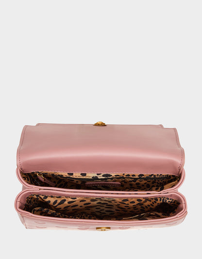 Betsey Johnson SKULLICIOUS TOP HANDLE BLUSH Women's Blush Pink Skull Top Handle Handbag with Crossbody Strap