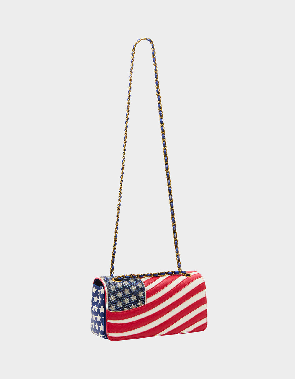 Betsey Johnson AMERICANA BUNDLE Women's Red White Blue USA Star Sneakers and American Flag Handbag Bundle