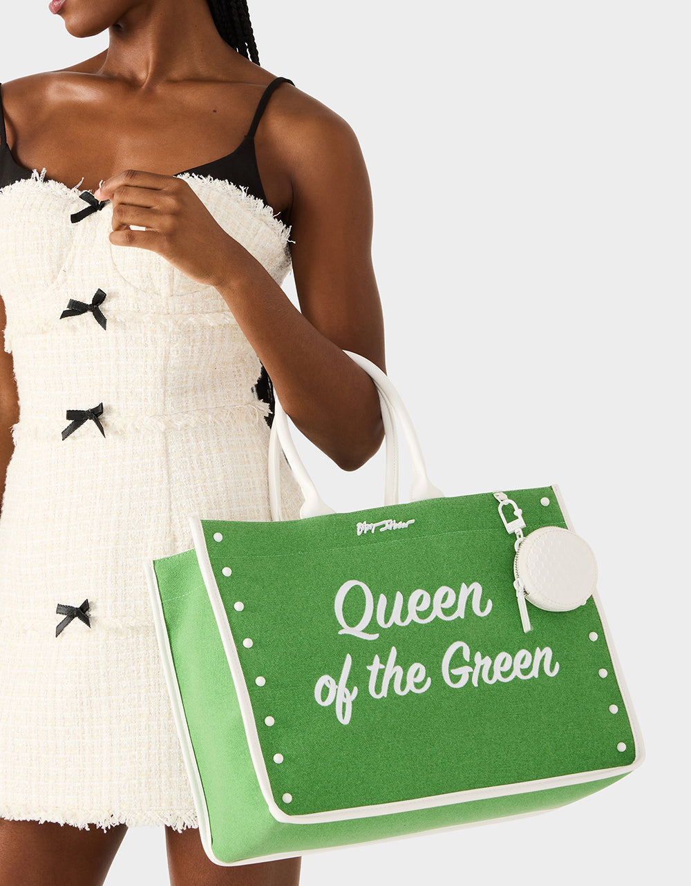 Betsey Johnson QUEEN OF THE GREEN CANVAS TOTE GREEN Women's Tote Handbag