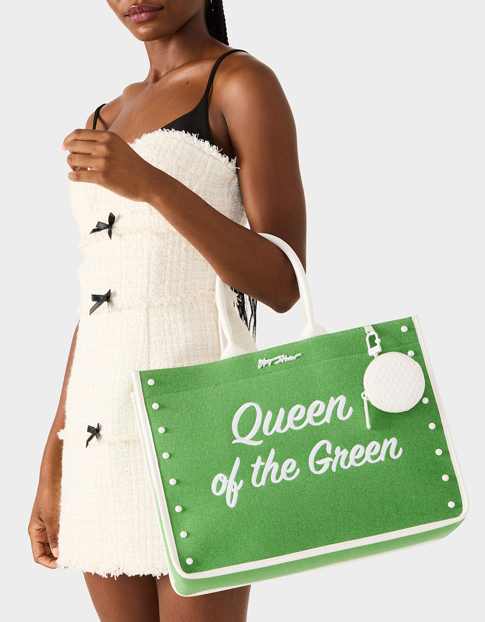 Betsey Johnson QUEEN OF THE GREEN CANVAS TOTE GREEN Women's Tote Handbag