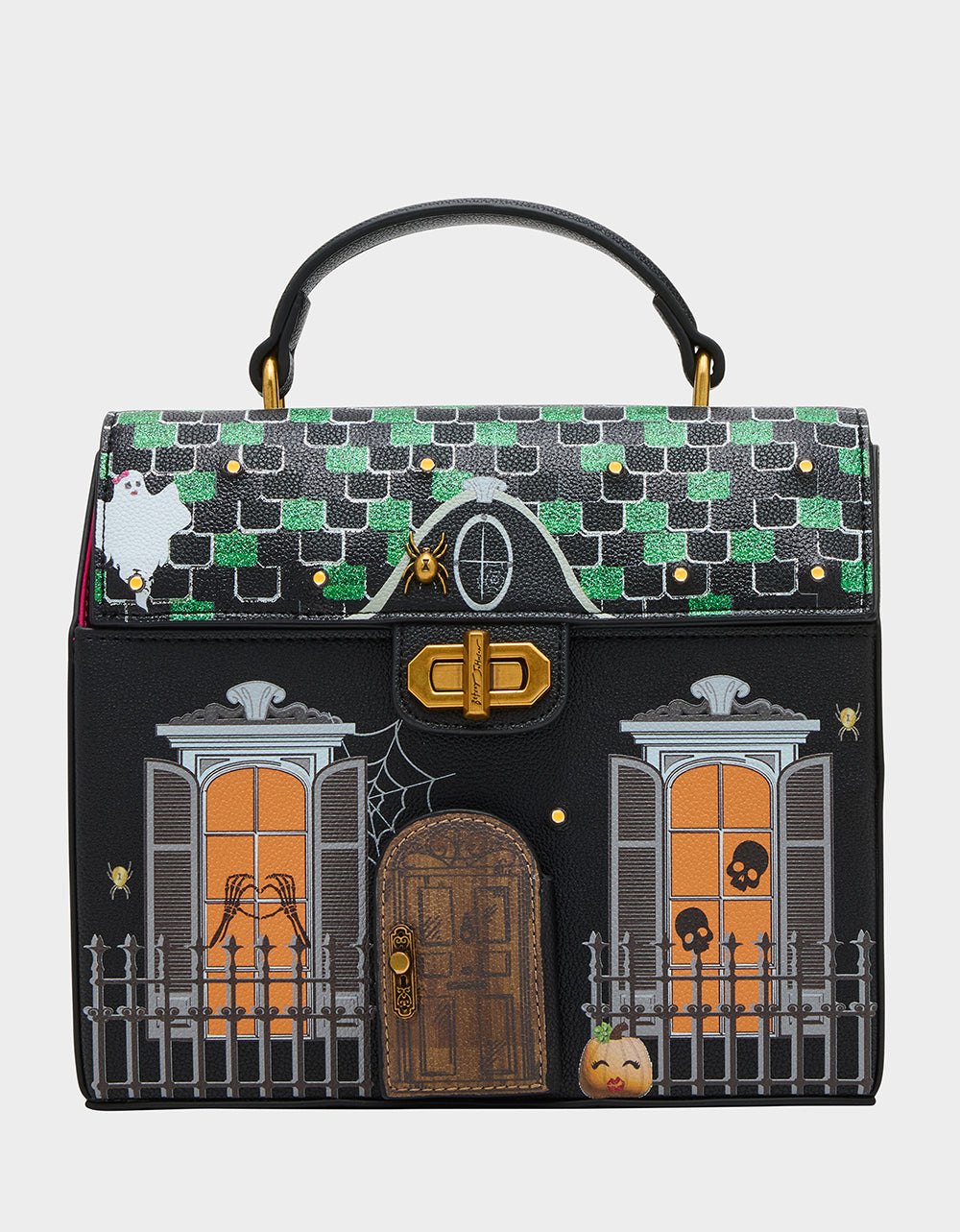 Betsey Johnson FOREVER HOME BUNDLE Women's Haunted House Halloween Crossbody, Wallet on Chain, and Wallet Set