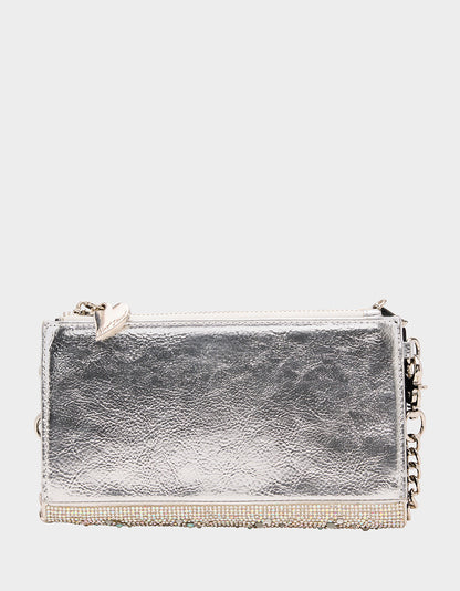 Betsey Johnson RHINESTONE HOLIDAY BUNDLE Women's Rhinestone Block Heel and Wallet on Chain Phone Holder Crossbody