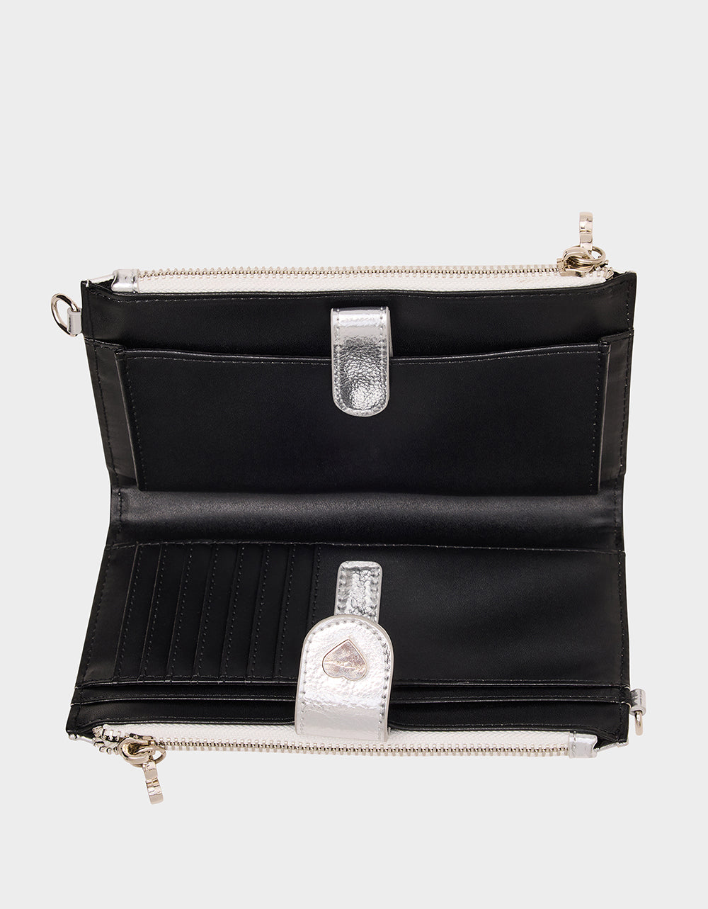 Betsey Johnson RHINESTONE HOLIDAY BUNDLE Women's Rhinestone Block Heel and Wallet on Chain Phone Holder Crossbody