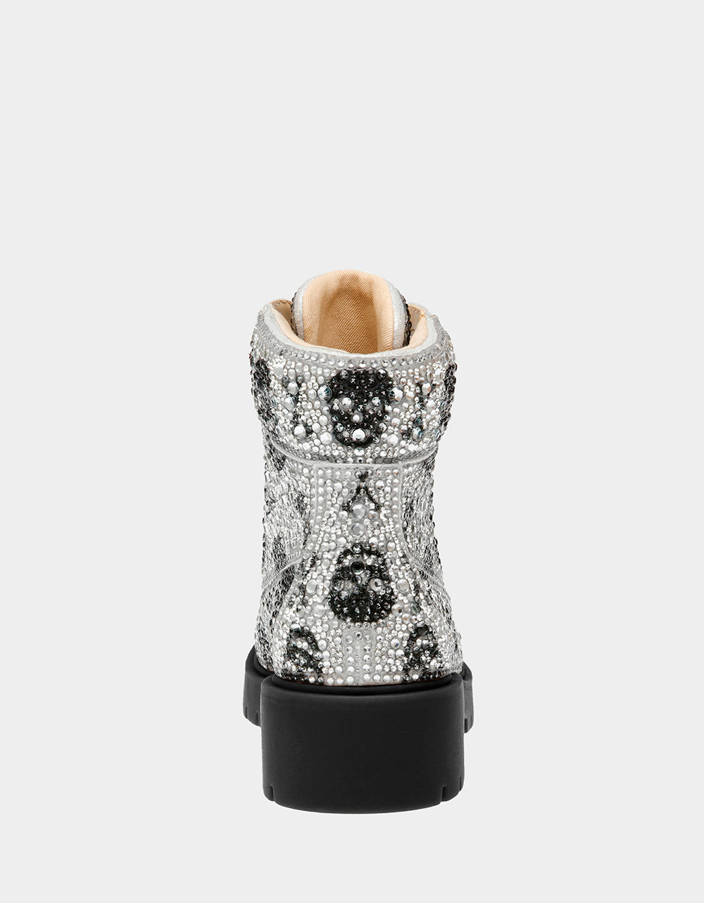 Betsey Johnson THE GOTH GIRL HOLIDAY BUNDLE Women's Rhinestone Skull Combat Boots and Black Bucket Handbag