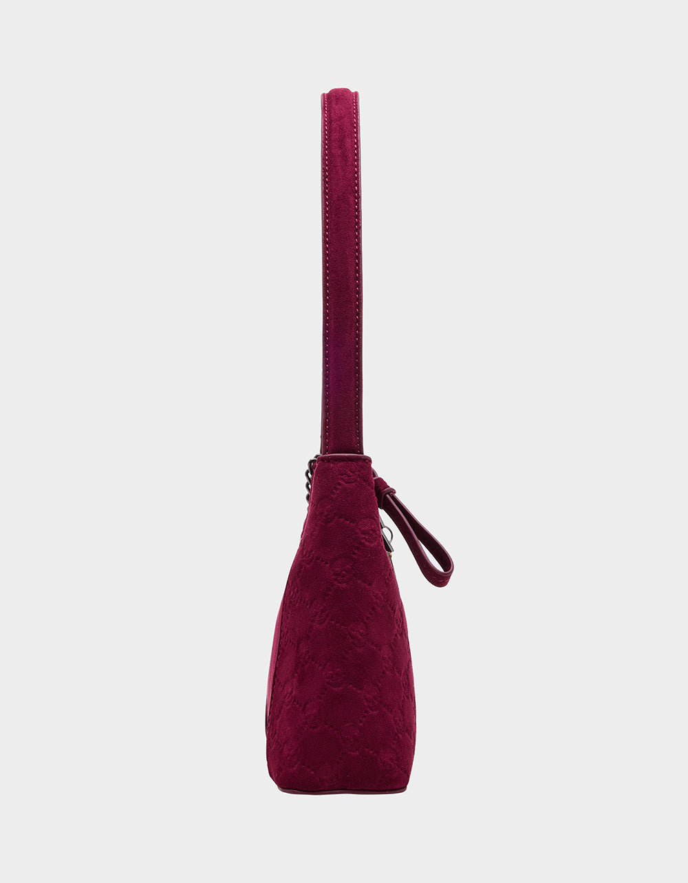 Betsey Johnson HEADLINER DEBOSS TOP ZIP CHERRY Women's Skull Print Shoulder Charm Handbag