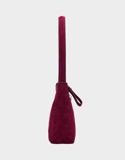 Betsey Johnson HEADLINER DEBOSS TOP ZIP CHERRY Women's Skull Print Shoulder Charm Handbag