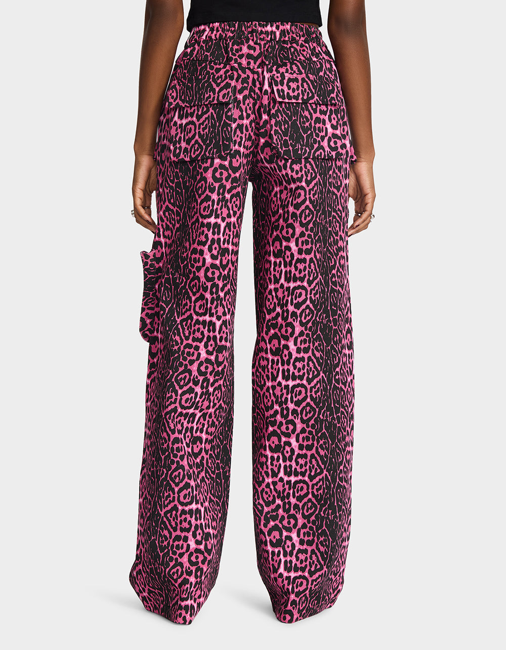 Betsey Johnson WILD IN PINK BUNDLE Women's Pink Leopard Cropped Jacket and Cargo Pant Set