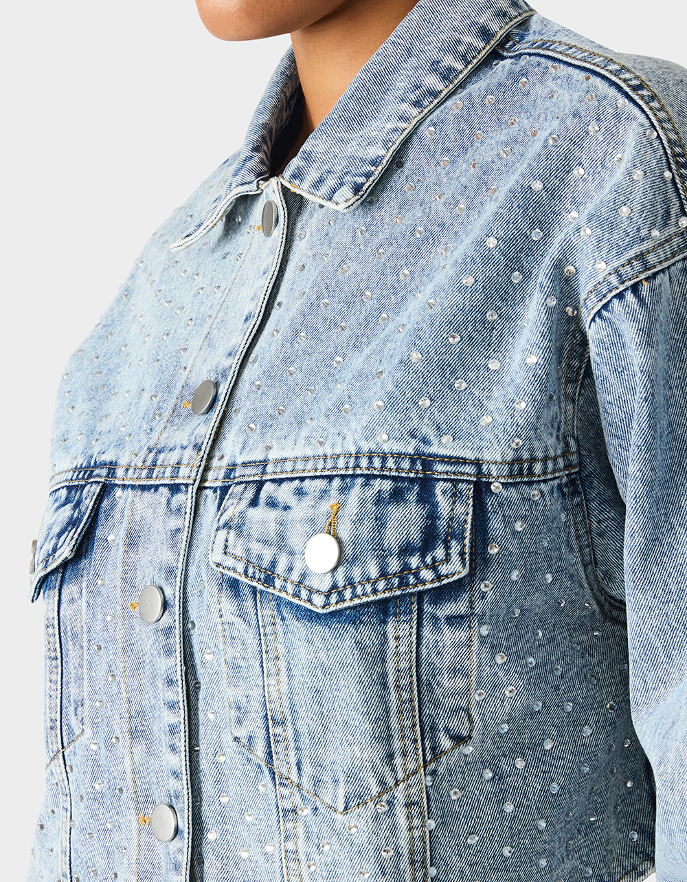 Betsey Johnson THE JEWELED JEAN DREAM BUNDLE Women's Rhinestone Denim Jacket and Jeans Set