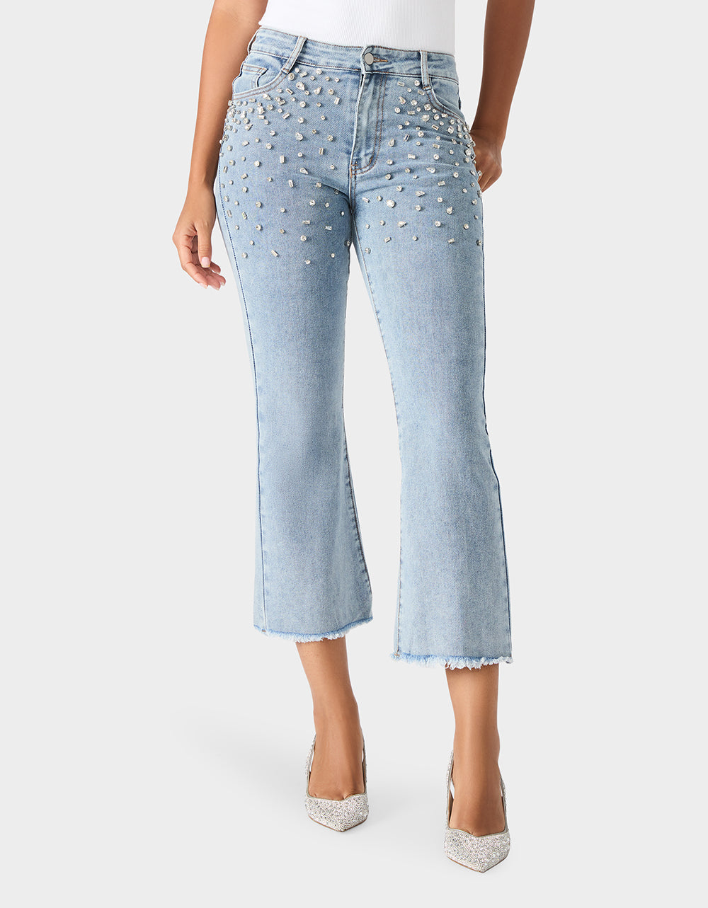 Betsey Johnson THE JEWELED JEAN DREAM BUNDLE Women's Rhinestone Denim Jacket and Jeans Set