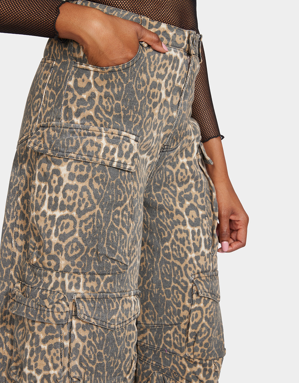 Betsey Johnson BARREL CARGO PANTS LEOPARD Women's Animal Print Pants
