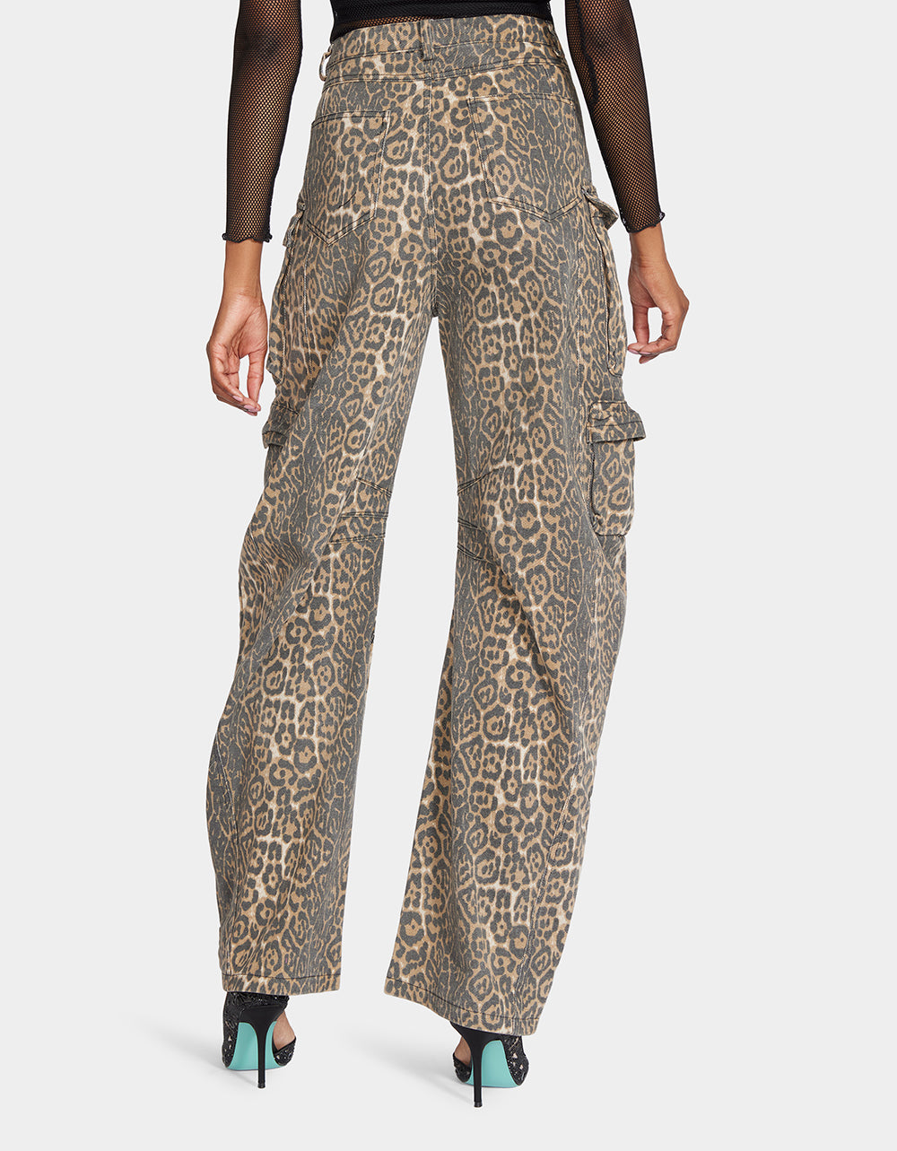 Betsey Johnson BARREL CARGO PANTS LEOPARD Women's Animal Print Pants