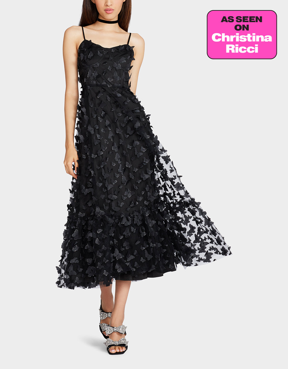 Betsey Johnson BETSEYS BUTTERFLY MAXI DRESS BLACK