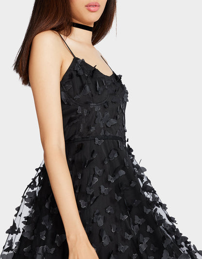 Betsey Johnson BETSEYS BUTTERFLY MAXI DRESS BLACK