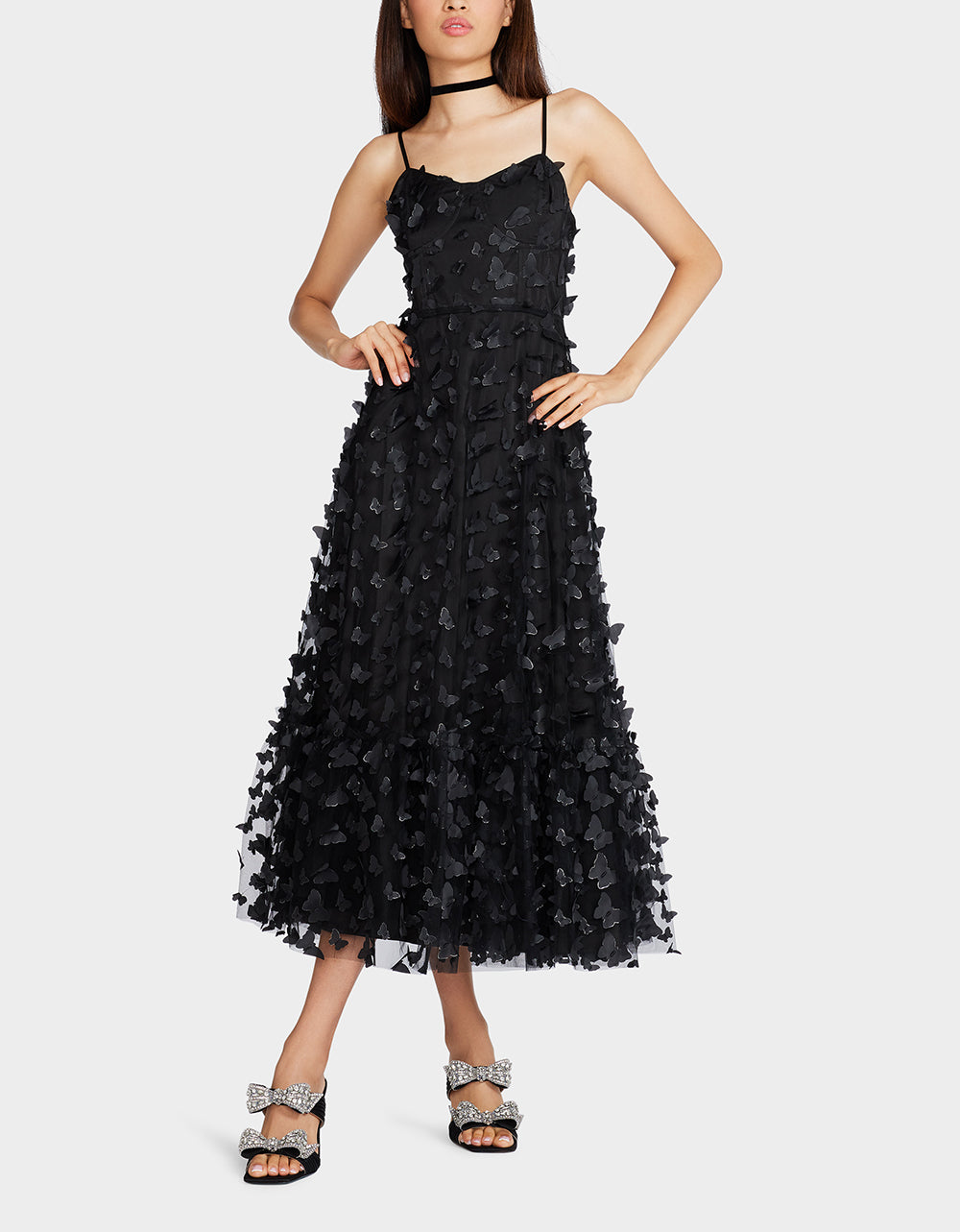 Betsey Johnson BETSEYS BUTTERFLY MAXI DRESS BLACK