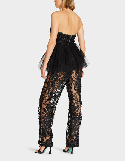 Betsey Johnson JENNA JUMPSUIT BLACK Lace