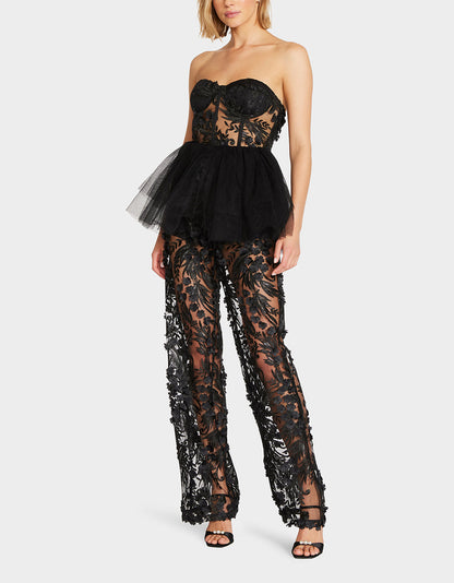 Betsey Johnson JENNA JUMPSUIT BLACK Lace