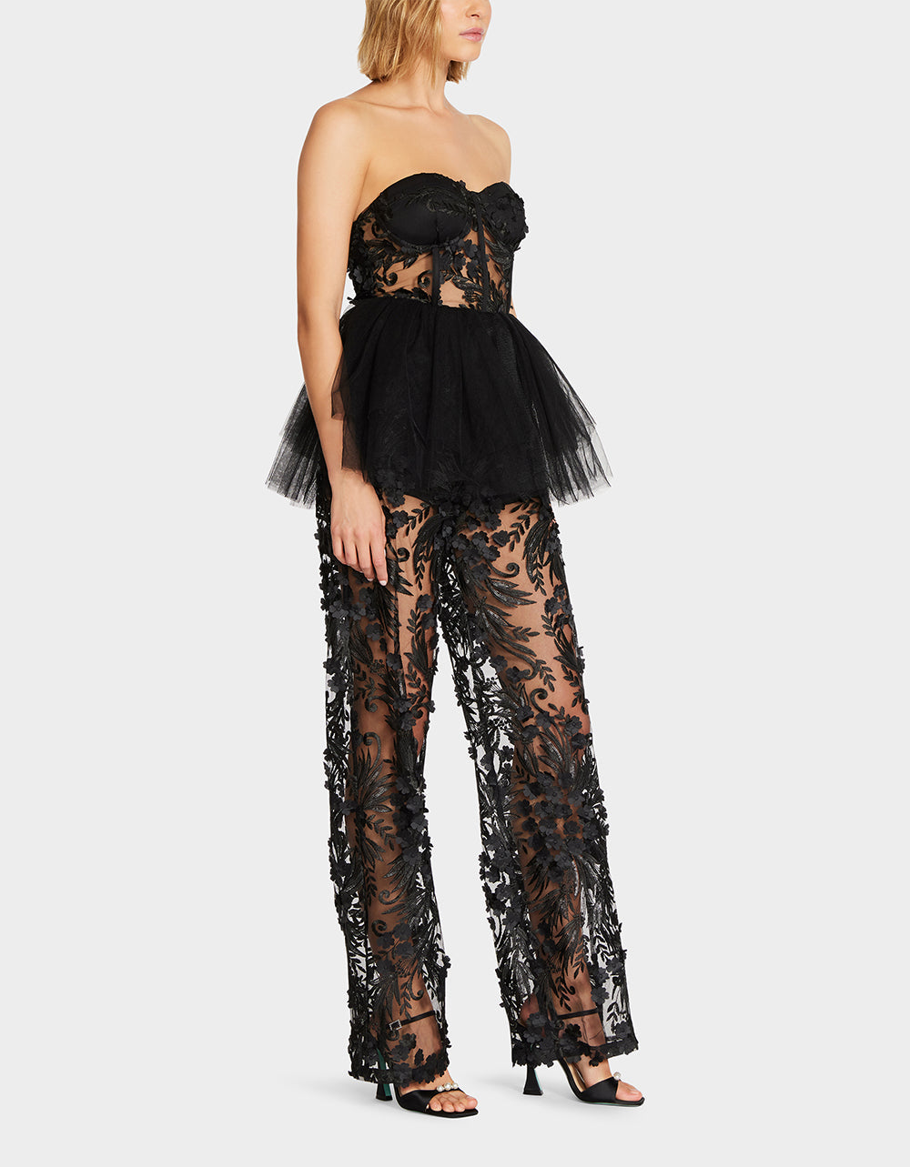 Betsey Johnson JENNA JUMPSUIT BLACK Lace