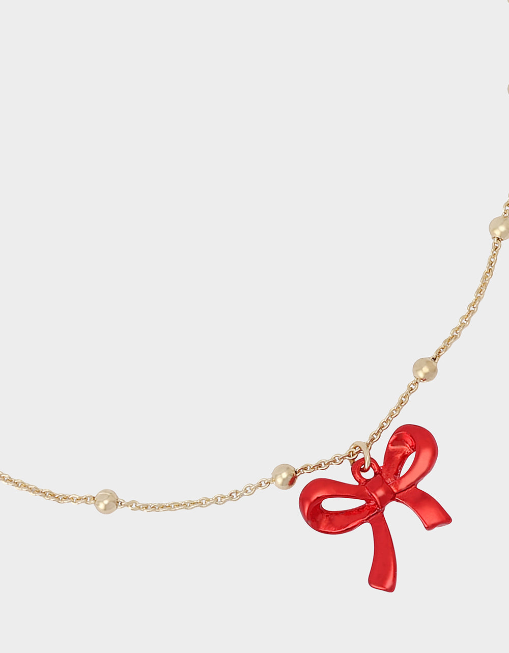Betsey Johnson PEARL BOW NECLAKCE SET RED Women's Pearl Bow Valentine's Day Necklace Set