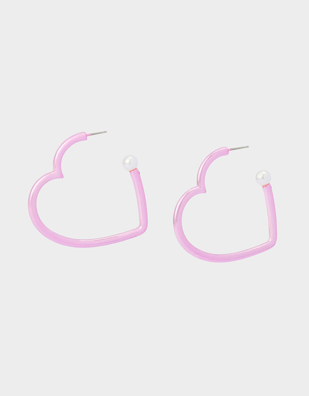 Betsey Johnson HEART HOOP EARRINGS PINK/WHITE Women's Valentine's Day Heart Hoop Earrings