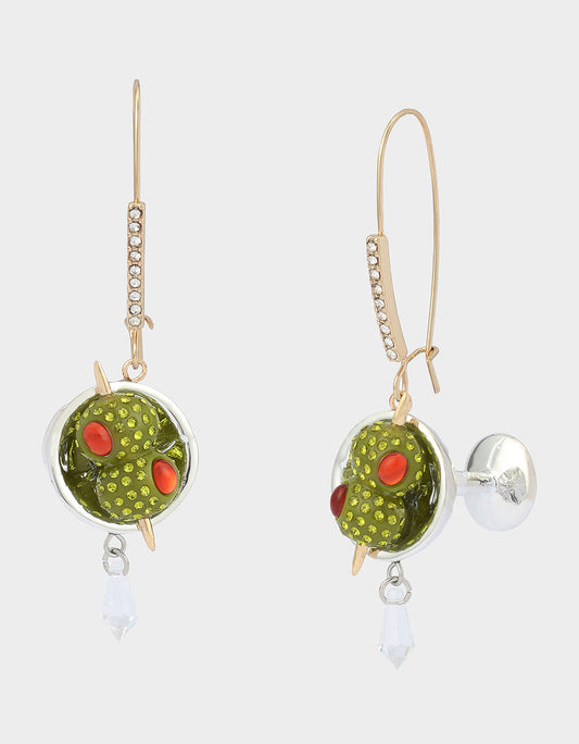 Betsey Johnson MARTINI DROP EARRINGS Women's Martini Glass Olive Drop Earrings