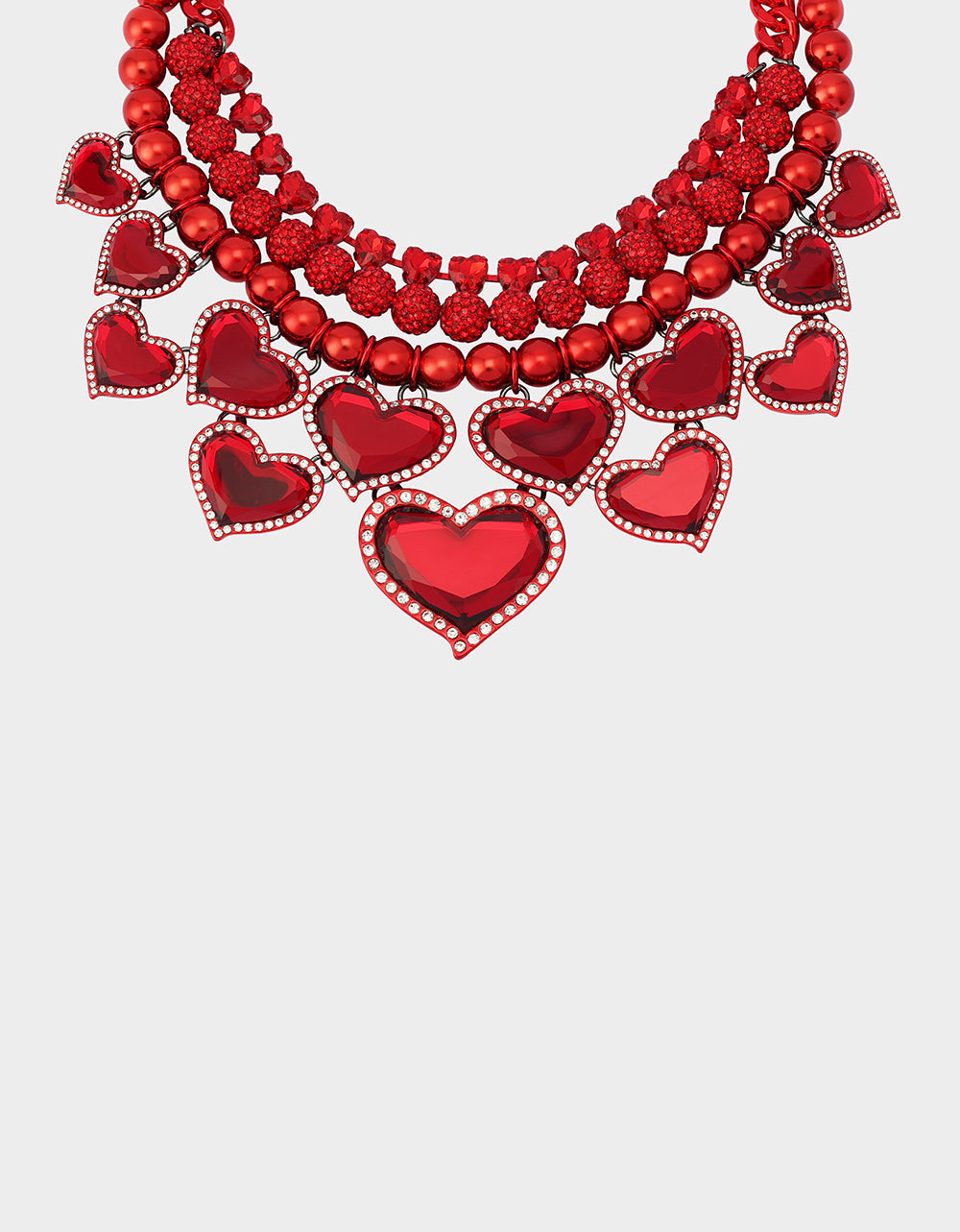 Betsey Johnson VALENTINE'S LOVE SPELL BUNDLE Women's Valentine's Day Red Heart Necklace and Bracelet Set