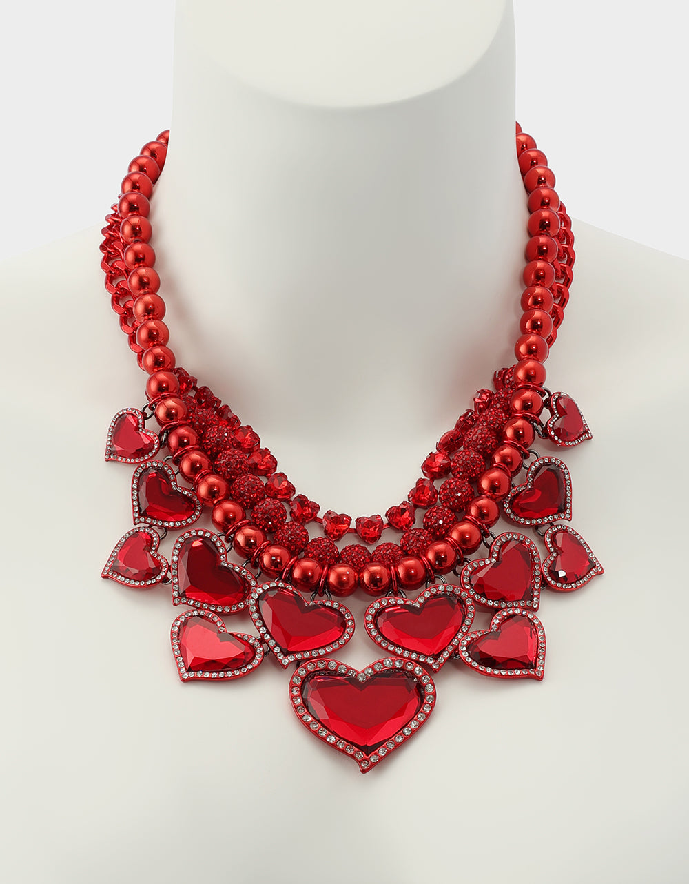 Betsey Johnson VALENTINE'S LOVE SPELL BUNDLE Women's Valentine's Day Red Heart Necklace and Bracelet Set