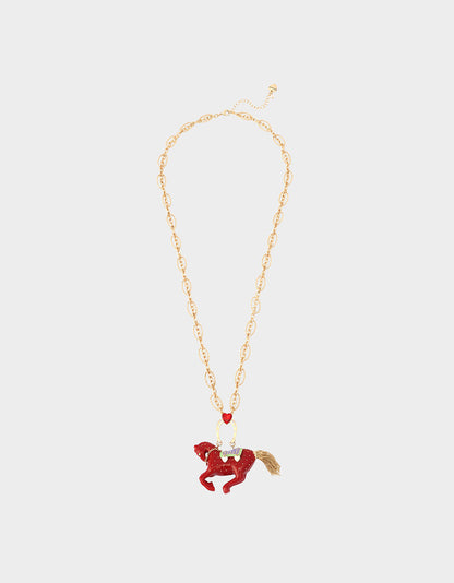 Betsey Johnson YEAR OF THE HORSE BUNDLE Chinese New Year Horse Necklace and Drop Earrings Set