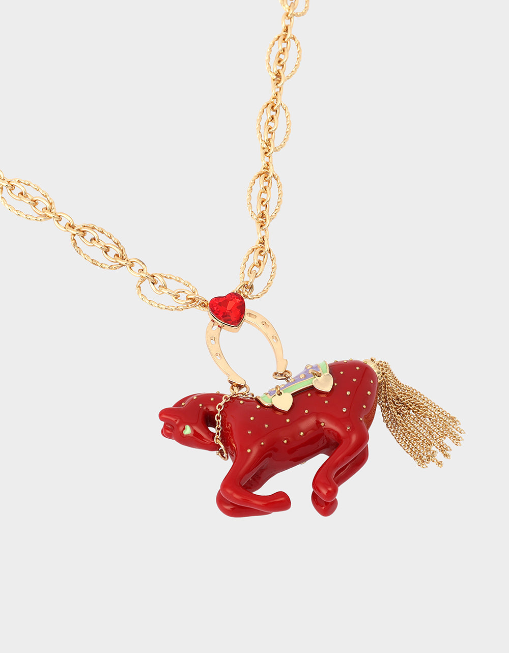 Betsey Johnson YEAR OF THE HORSE BUNDLE Chinese New Year Horse Necklace and Drop Earrings Set