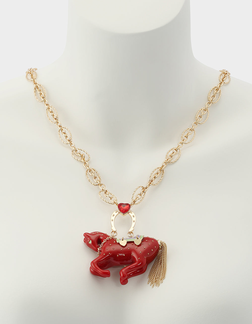 Betsey Johnson YEAR OF THE HORSE BUNDLE Chinese New Year Horse Necklace and Drop Earrings Set