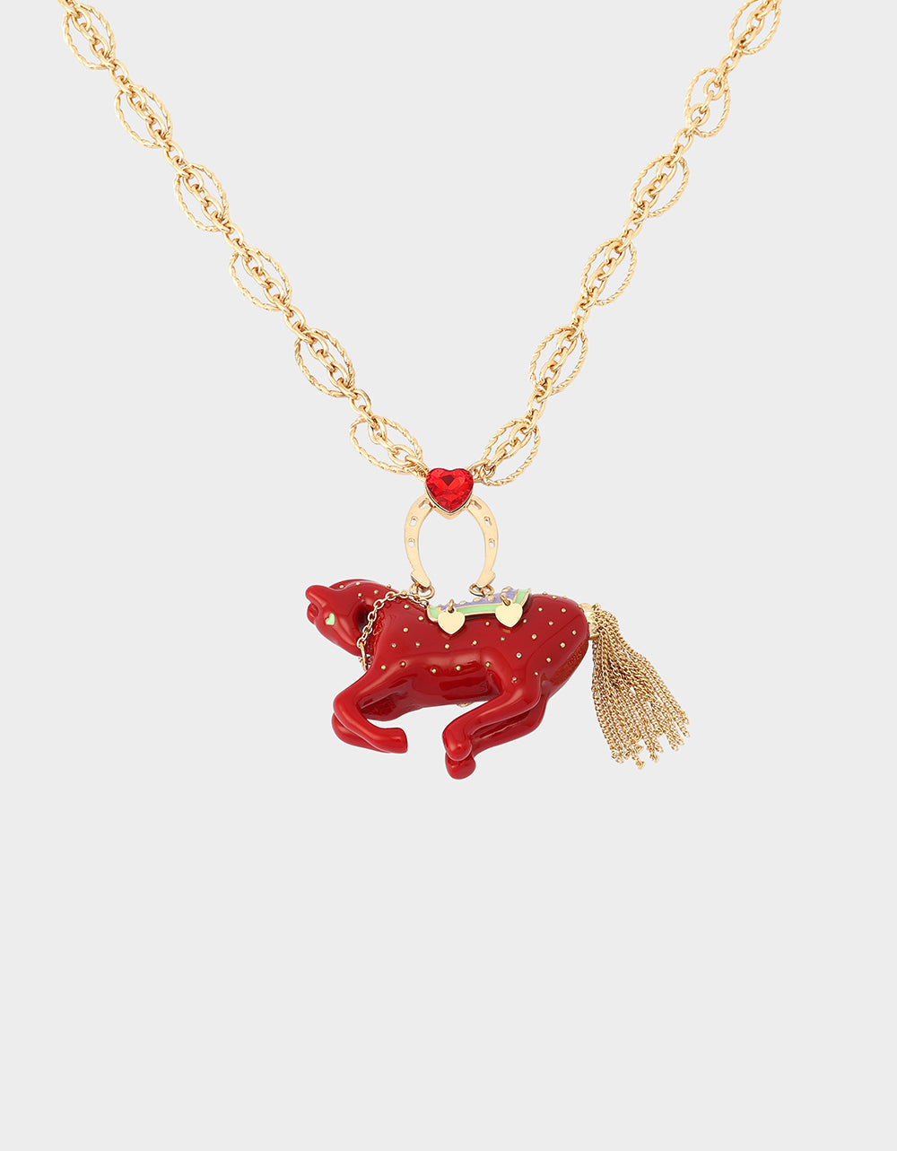 Betsey Johnson YEAR OF THE HORSE BUNDLE Chinese New Year Horse Necklace and Drop Earrings Set