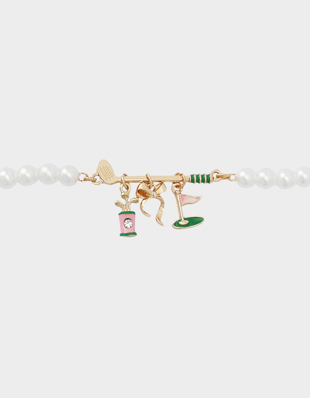 Betsey Johnson GOLF FLEX BRACELET GREEN Sports-Themed Pearl Charm Women's Bracelet