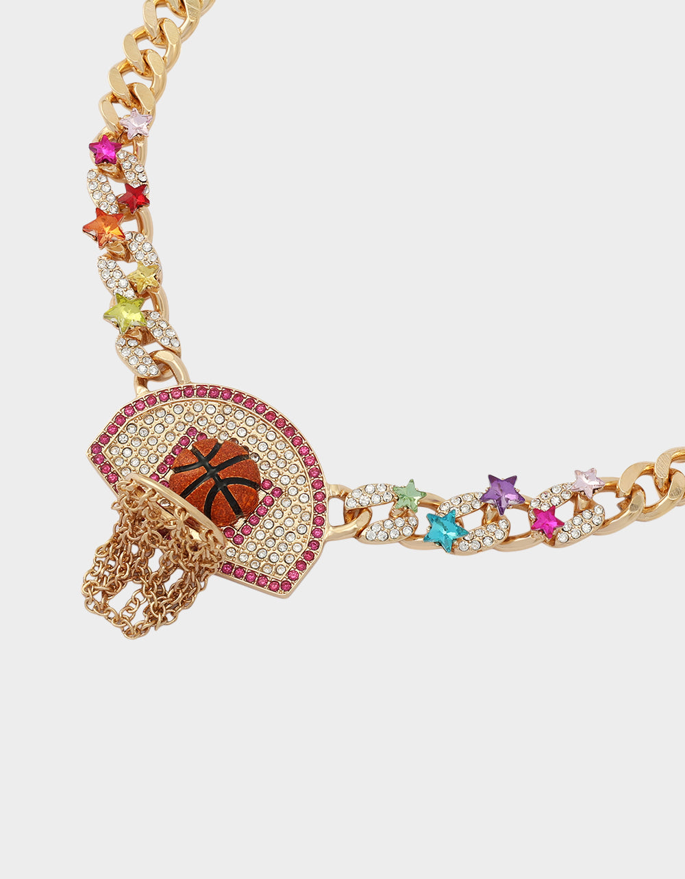 Betsey Johnson BASKETBALL SHORT PENDANT NECKLACE ORANGE Sports-Themed Women's Statement Necklace