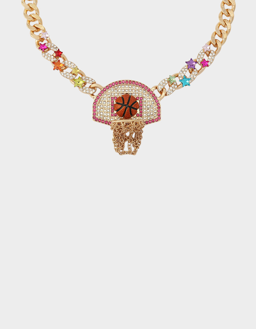Betsey Johnson BASKETBALL SHORT PENDANT NECKLACE ORANGE Sports-Themed Women's Statement Necklace