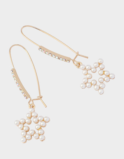 Betsey Johnson PEARL STAR DROP EARRINGS PEARL Women's Pearl Star Shepherds Hook Earring