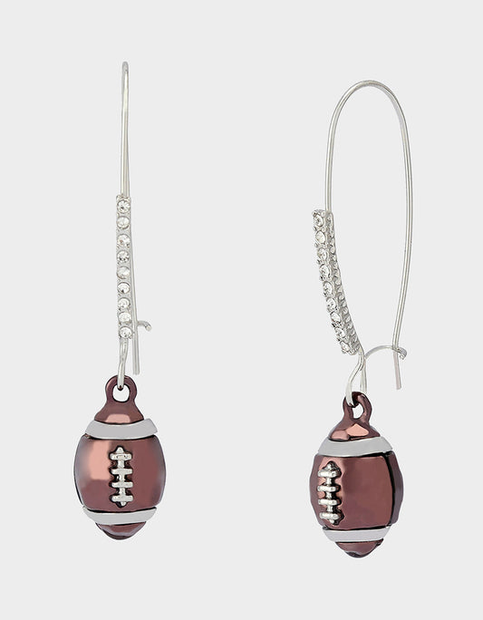Betsey Johnson FOOTBALL DROP EARRINGS BROWN Women's Hook Football Earrings
