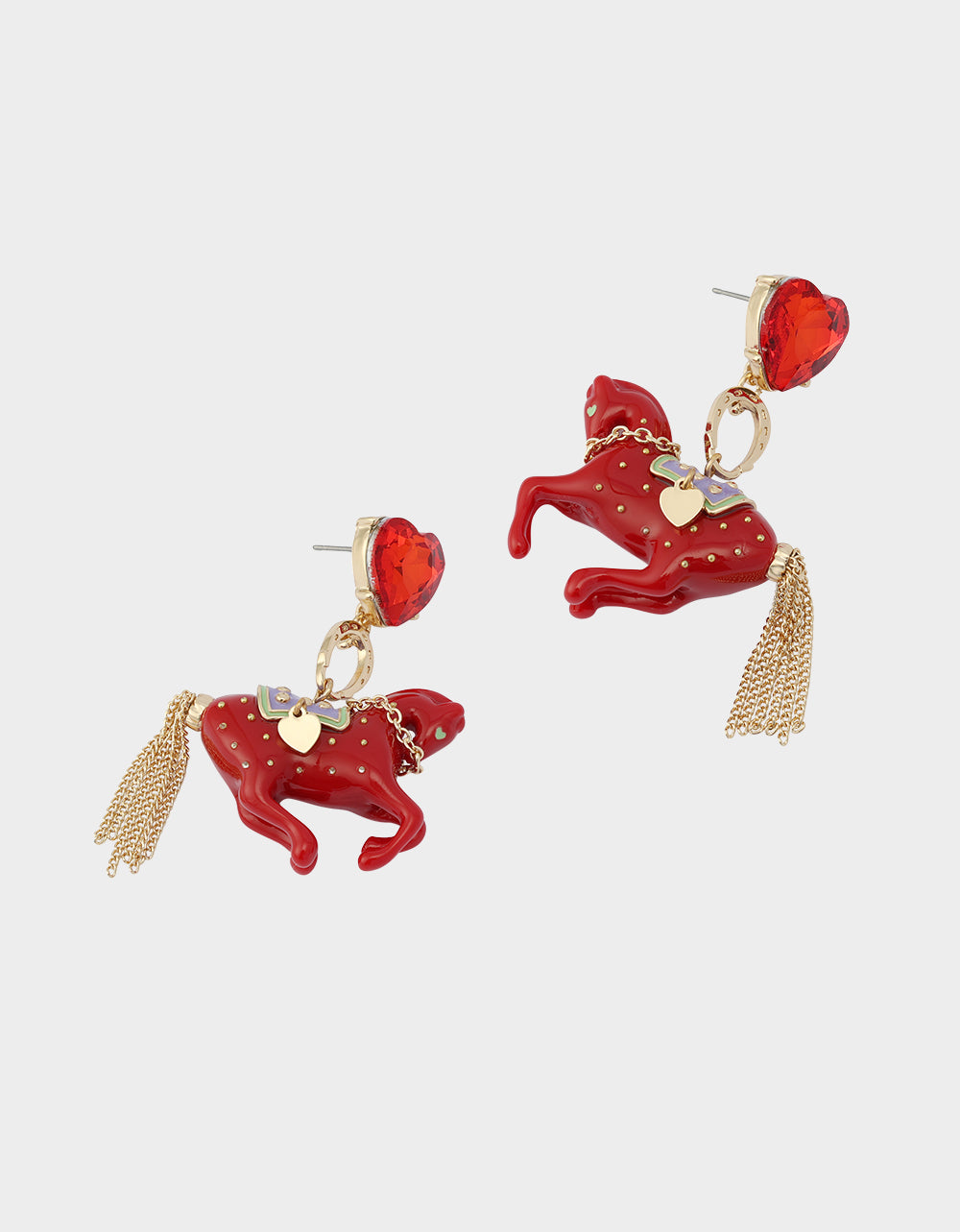 Betsey Johnson YEAR OF THE HORSE DROP EARRINGS RED Women's Chinese New Year Horse Drop Earrings