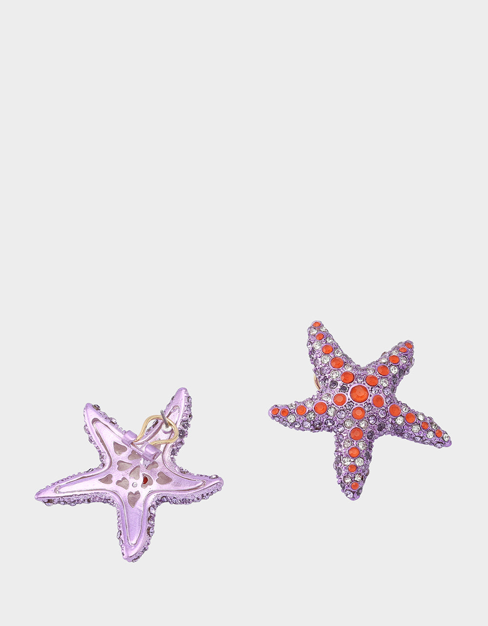 Betsey Johnson MERMAID JEWELS STARFISH STUDS PURPLE Women's Starfish Rhinestone Stud Earrings