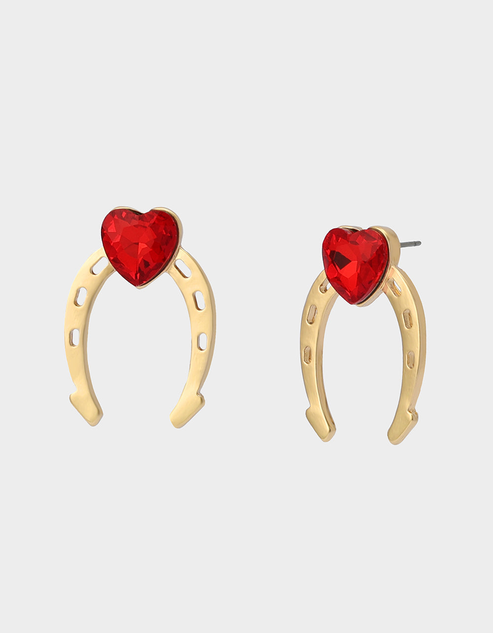 Betsey Johnson HORSESHOE STUD EARRINGS RED Women's Chinese New Year Horseshoe Stud Earrings