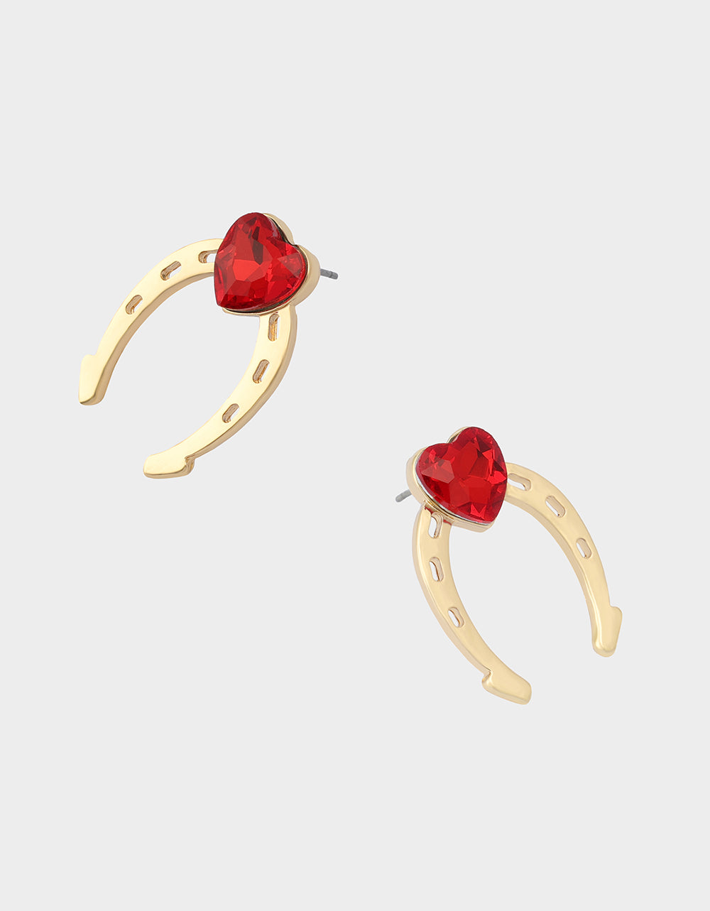 Betsey Johnson HORSESHOE STUD EARRINGS RED Women's Chinese New Year Horseshoe Stud Earrings