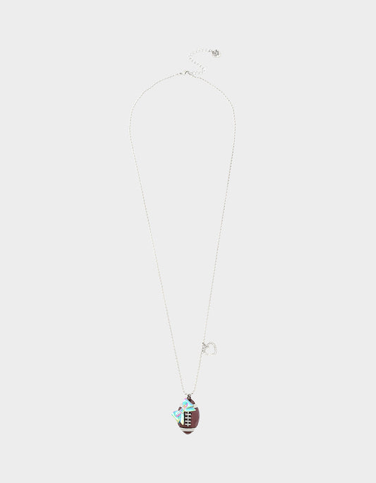 Betsey Johnson SHORT FOOTBALL PENDANT CRYSTAL Women's Football Necklace