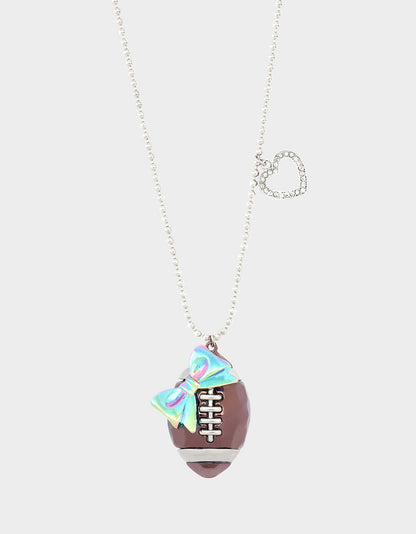Betsey Johnson SHORT FOOTBALL PENDANT CRYSTAL Women's Football Necklace