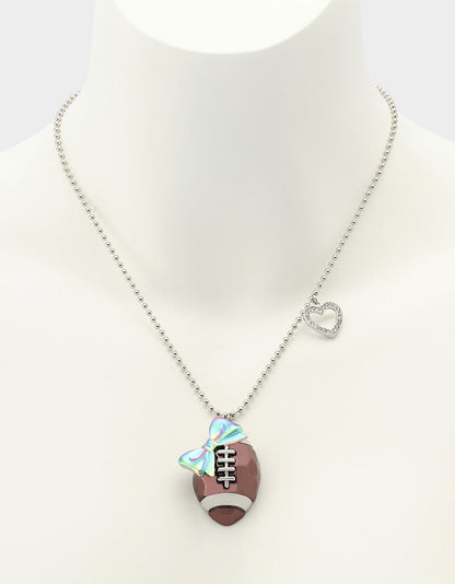 Betsey Johnson SHORT FOOTBALL PENDANT CRYSTAL Women's Football Necklace