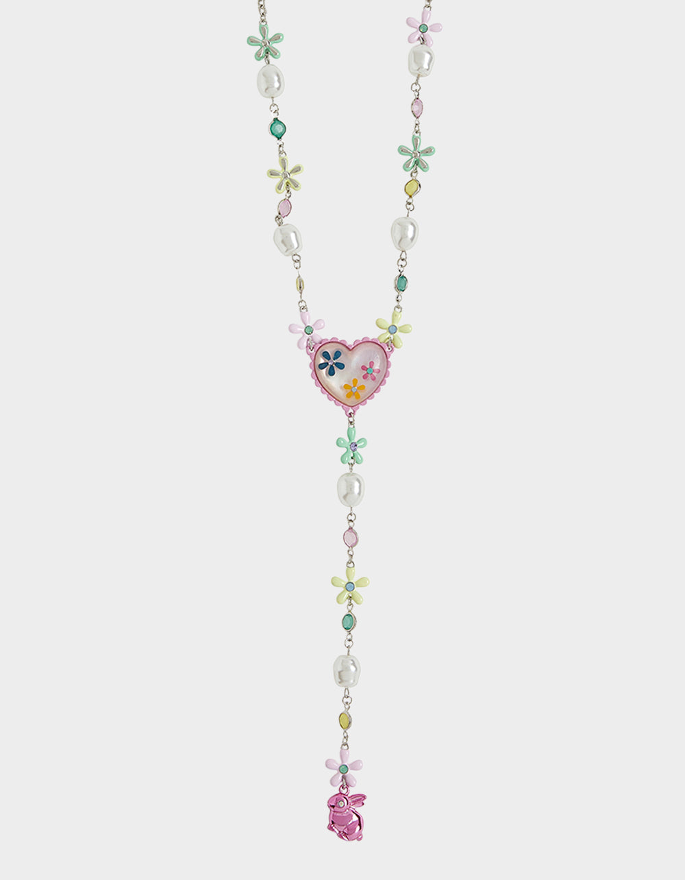 Betsey Johnson HOP TO IT FLOWER EGG Y NECKLACE MULTI