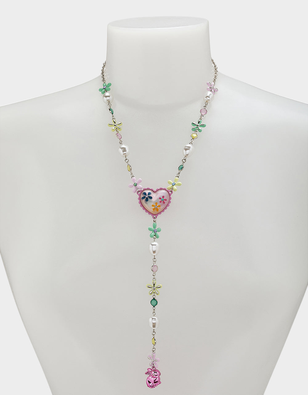 Betsey Johnson HOP TO IT FLOWER EGG Y NECKLACE MULTI