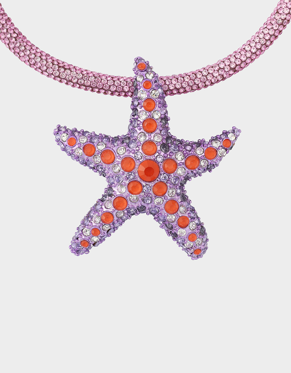 Betsey Johnson MERMAID JEWELS STARFISH PENDANT PURPLE Women's Starfish Rhinestone Rope Necklace