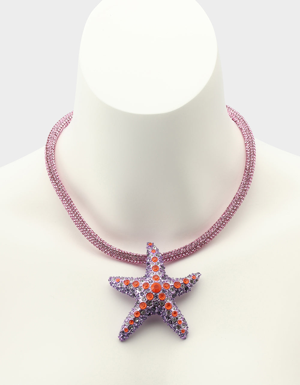 Betsey Johnson MERMAID JEWELS STARFISH PENDANT PURPLE Women's Starfish Rhinestone Rope Necklace