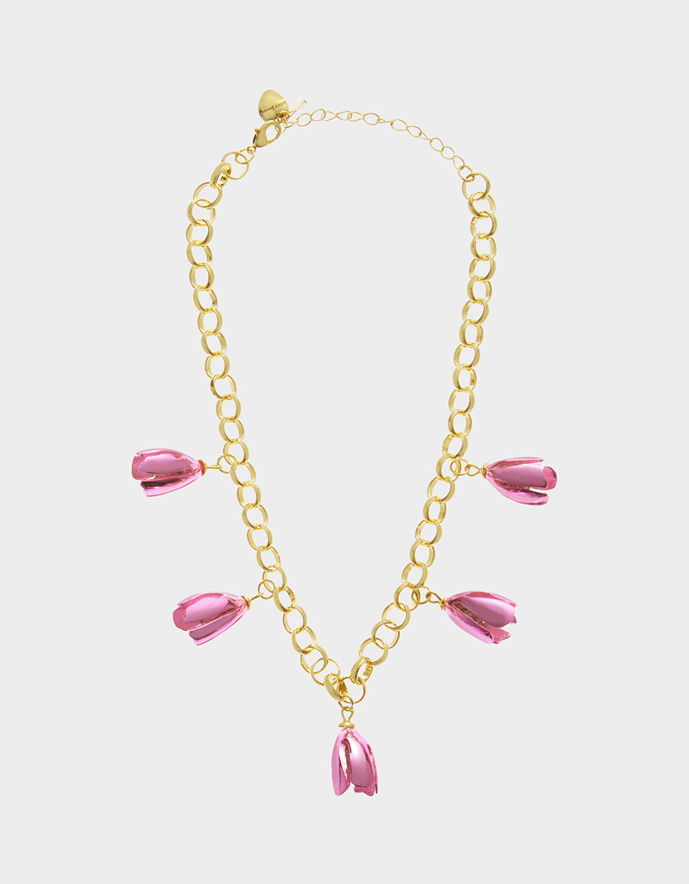 Betsey Johnson GARDEN GLAM TULIP CHARM FRONTAL NECKLACE PINK Women's Tulip Drop necklace