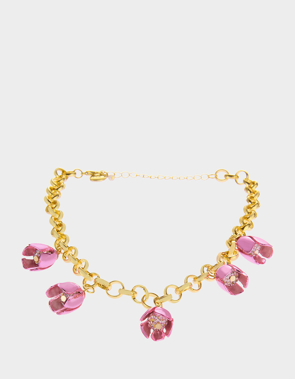 Betsey Johnson GARDEN GLAM TULIP CHARM FRONTAL NECKLACE PINK Women's Tulip Drop necklace